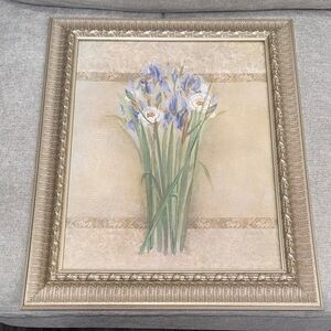 Framed Floral Art painting in Gold like color Frame